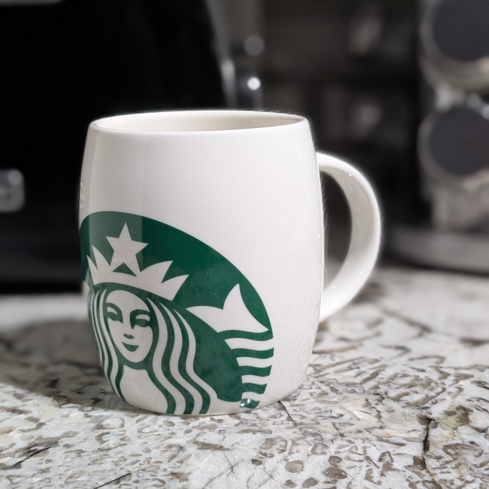 Starbucks White and Green Ceramic Mug | 2010 Collection